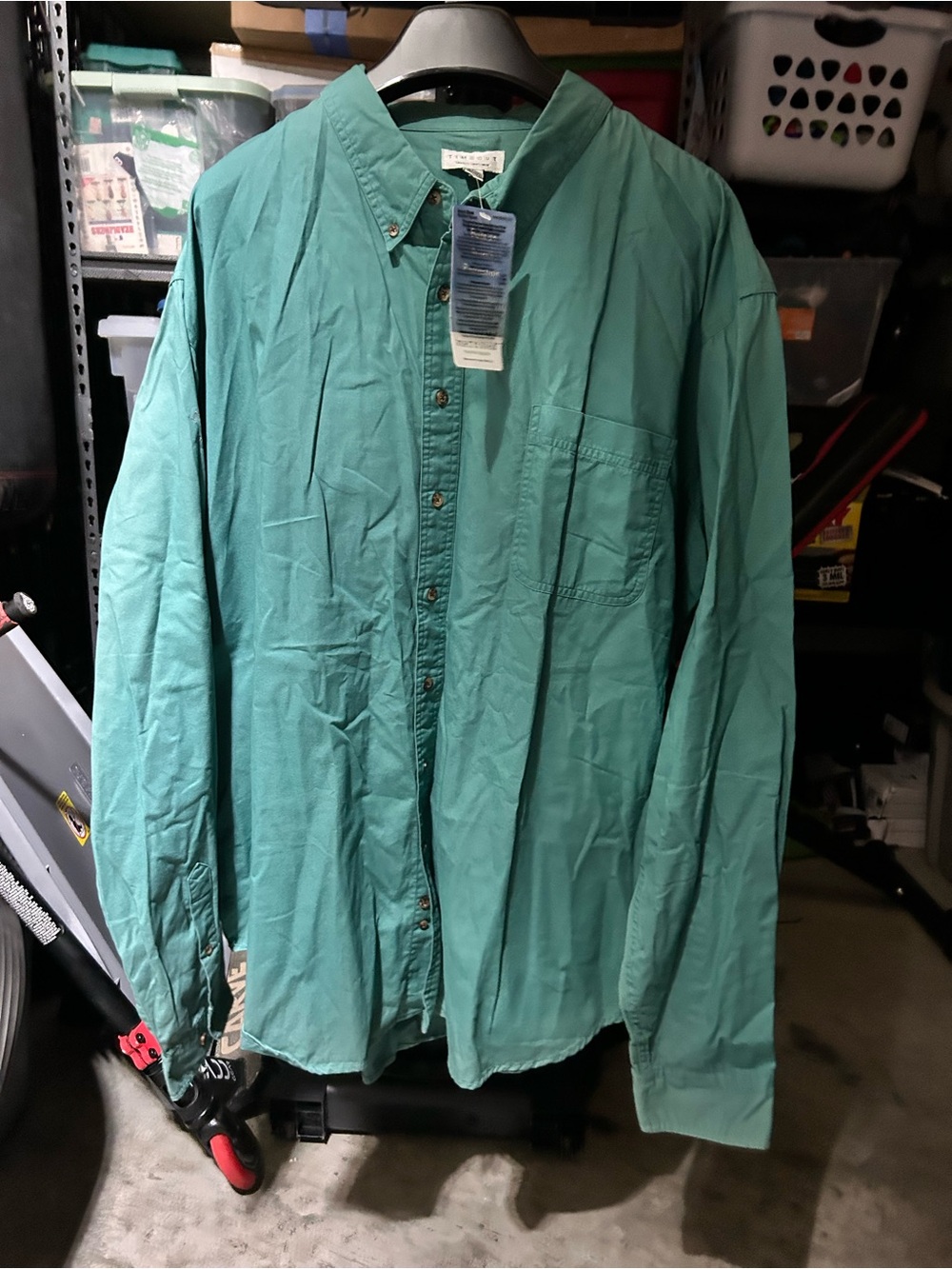 NWT Tri-Mountain Men’s Green Insect Shield Long Sleeve Outdoor Button Down
